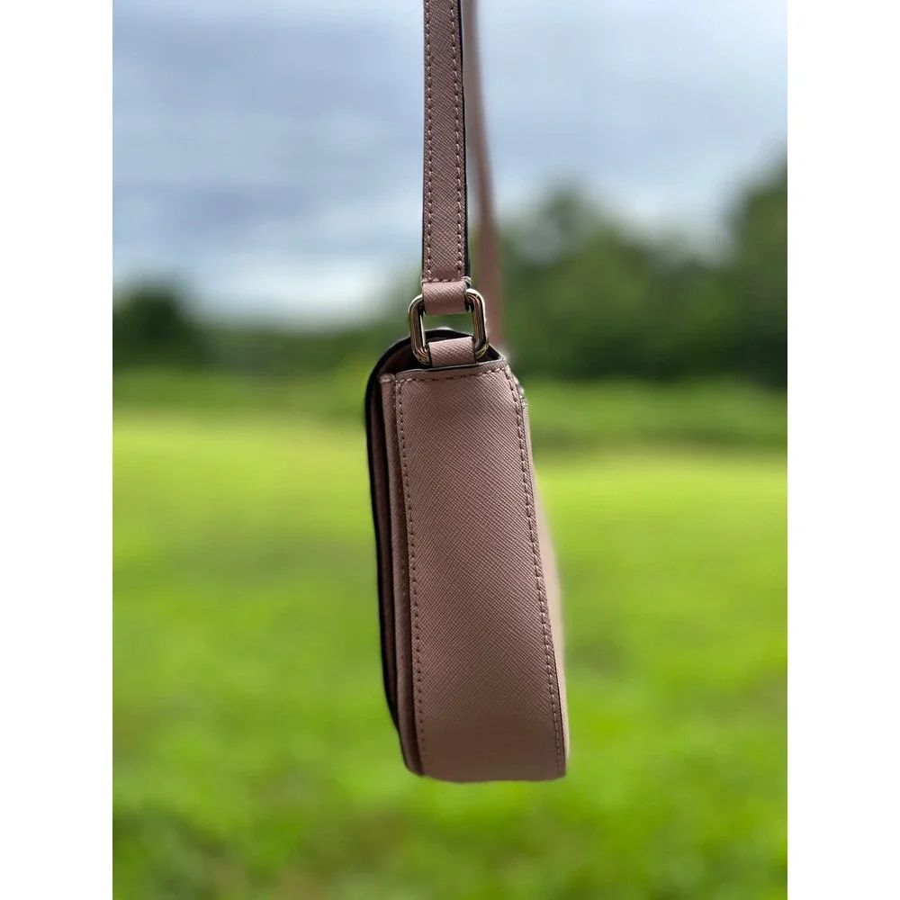 Kate Spade Pink Blush Bag  Laurel Way Jeweled Carsen  Saffiano Leather Crossbody